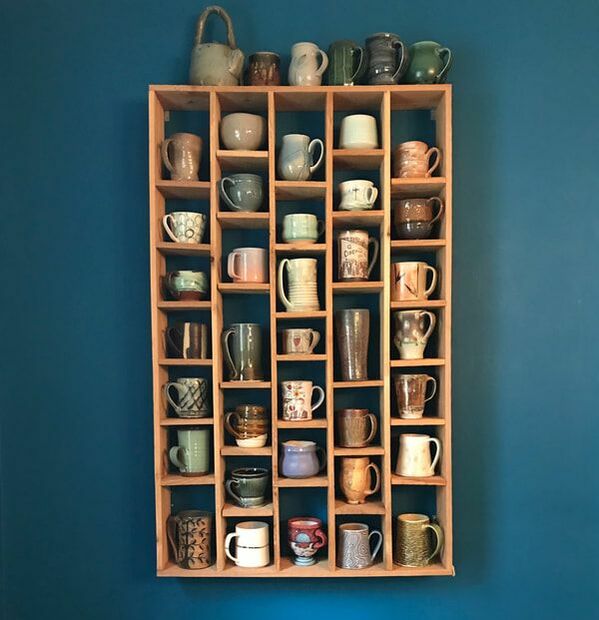 Coffee mug shelves, Tea cup shelf, Mug cubby,Wall mounted shelves,Mug wall  shelf